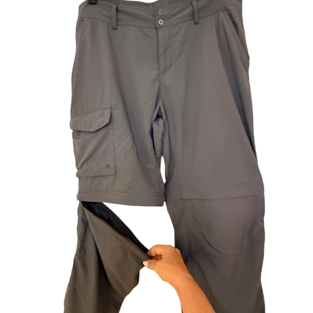 Columbia Dark Gray Cargo Nylon Mid Rise Hiking Zip Off Pants Shorts Women Sz 10 - Picture 7 of 14